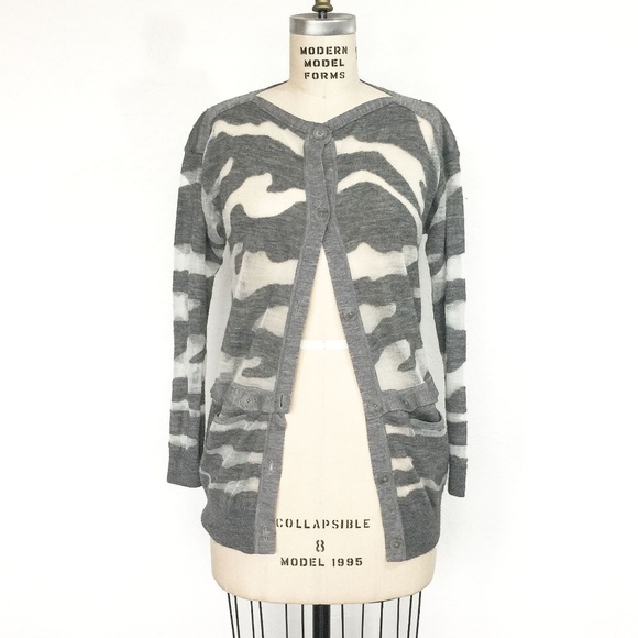 3.1 Phillip Lim - Grey Burnout Cardigan - Picture 1 of 5